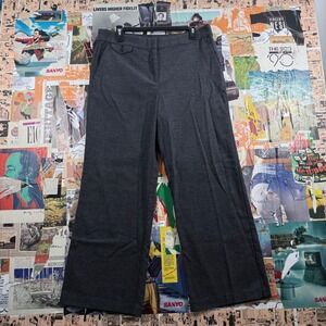 LOFT Gray Wide Leg Career Business Casual Dress Pants Size 12P